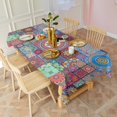 thumbnail image 3 of Boho Bohemia Flower Rectangle Tablecloth 60"x102",Waterproof Polyester Rectangle Table Cloth, Wipeable Spillproof Polyester Tablecloth for Dining, Camping, Indoor and Outdoor, 3 of 6