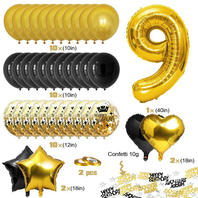9-Inch Balloon Weight Hand-crafted Gold Foil - Balloon Delivery by