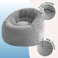 thumbnail image 4 of POD by Urban Shop Soft Plush Corduroy Bean Bag Chair with Pocket, Grey, 4 of 8
