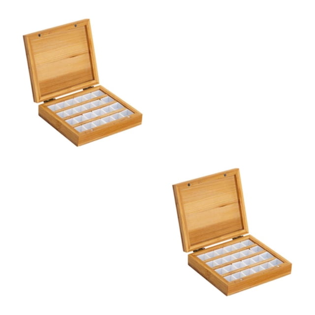Youkk Palette de Rouges à Lèvres Vides pour Enfants et Étudiants Compacte et Élégante pour Mélanger les Couleurs 24 Compartiments Couvercle Rabattable 2 Ensembles