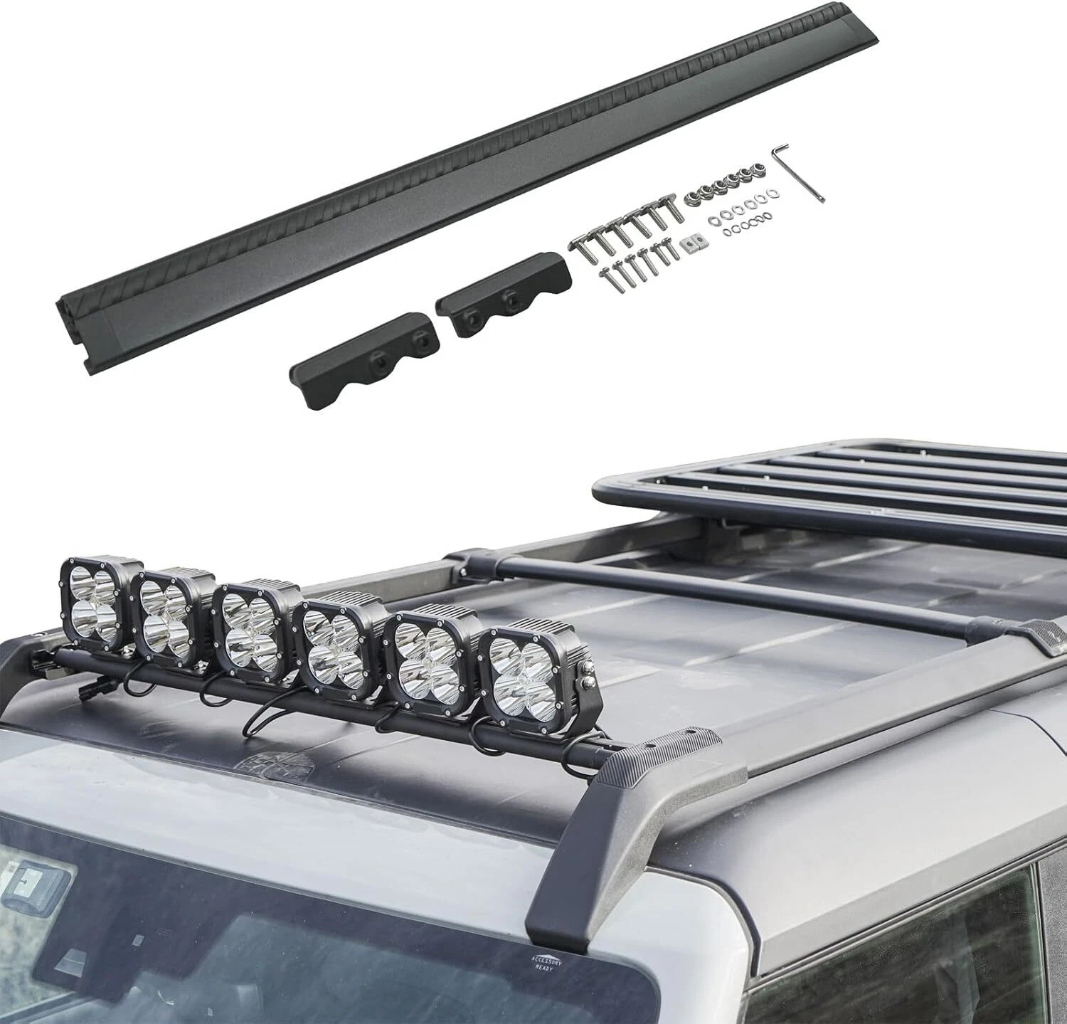 1x Roof Rack Front Cross Bar Fit for 2021-2025 Ford Bronco 4 Dr spotlight 220LBS