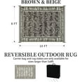 thumbnail image 2 of Outdoor Rug with Led Strip Lights RV Camping Mat and Patio Rug for Deck Balcony Porch Backyard Beach Picnic Outdoor Carpet Striped Pattern Modern Slip Plastic Straw x & Bei, 2 of 6