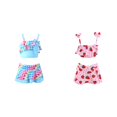thumbnail image 1 of (2-Pack) Rinsvye Girls Cute Swimsuit For Kids Bathing Suit Two Piece Tankini Rash Guard Sets Beach Pool Summer Vacation Wear, 1 of 6