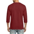 thumbnail image 5 of Mifsaly Cotton Tshirts for Men 3/4 Sleeve Casual Crewneck Tops Soft Breathable Regular Fit Layering Everyday Lounge Pullover Wine,S, 5 of 7