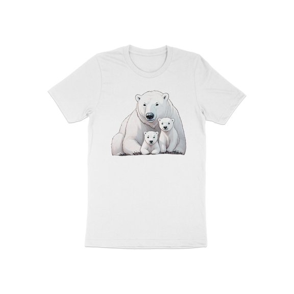Cute Mama Polar Bear and Cubs Family Mom Gift Women Wife T-Shirt Mom Mother Bear Cubs Birthday Holiday Presents Tshirt