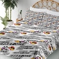 thumbnail image 3 of Ambesonne Emoji Fitted & Top Sheet Set with Shams, Racing Formula Smiling Face, Black White and Mustard, 3 of 5