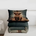 thumbnail image 6 of jejeloiu Rustic Highland Cow Queen Comforter Set Kids,Western Print Bedding Comforter Set,Reversible,3pcs, 6 of 8