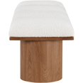 thumbnail image 6 of Meridian Furniture Pavilion Cream Boucle Fabric Bench, 6 of 7