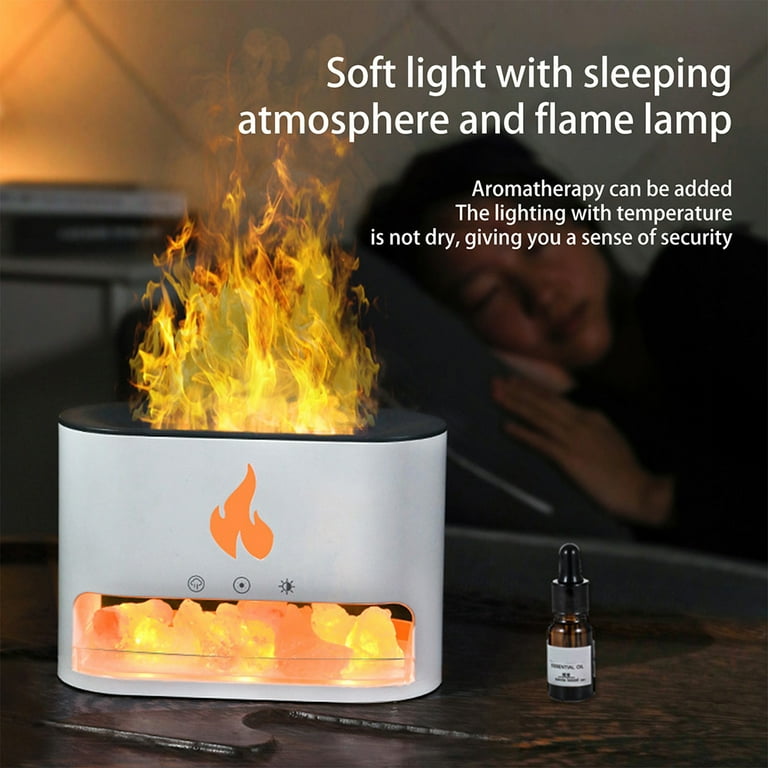 Christmas Clearance! Qleicom Flame Humidifier Essential Oil Diffuser, 250ml Small Cool Mist Aromatherapy Diffuser, 7 Colors Flame, Auto Shut-off, for