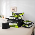 thumbnail image 6 of Manfei Recycling Truck Pattern 7-Piece King Bedding,Cartoon Car Print King Bed in a Bag,Green,Black Reversible, 6 of 7
