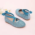 thumbnail image 5 of newwalpole Mary Jane Flats for Toddler Girls Little Kids Glittery Dress Princess Wedding Ballet Shoes Sky Blue for Size 13, 5 of 7