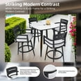 thumbnail image 3 of taoruifang 5PC Aluminum Patio Bar Set with Table and 4 Swivel Chairs, Ember Black/Sunbrella, 3 of 14