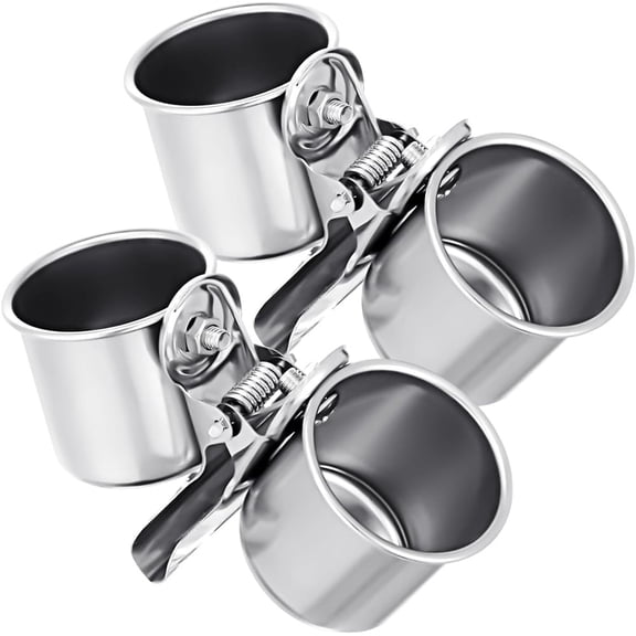 Bird Feeding Double Cups,Parrot Food Water Bowls,Stainless Steel Clip Cups,Bird Food Feeder,Birdcage Hanging Bowl,Cage Stand Accessories,for Bird Pet Feeding 2Pack Silver