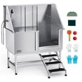 thumbnail image 1 of VEVOR 50 Inch Dog Grooming Bath Tub Stainless Steel w Stairs Water Filter, 1 of 9