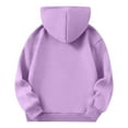 thumbnail image 2 of Mwjwdo Girls Half Zipper Hooded Sweatshirt Long Sleeve Hoodies Oversized Pullover Tops Fall Winter Clothes Preppy Hoodie Purple 14 Years, 2 of 5