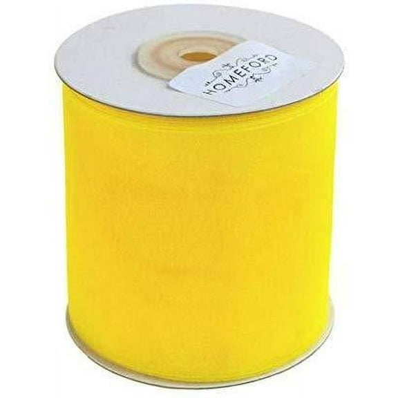 Plain Sheer Organza Ribbon, 2-3/4-inch, 25 Yards, Canary Yellow