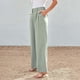 thumbnail image 1 of WILLBEST Pantalones Casuales Cómodos para Mujer: Estilo Harén Holgado de Lino con Cintura Elástica y Bolsillos para Uso Diario. Grande, 1 of 2