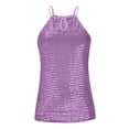 thumbnail image 6 of Laqbezok Chic Keyhole Back Sequin Halter Top, Women's Sparkly Sleeveless Night Out Tank, Elegant Evening Party Outfit, 6 of 8