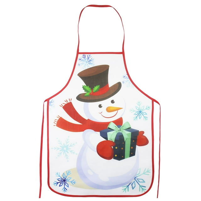 Delantal de cocina con temática navideña Mujeres Hombres Cena Fiesta Cocina Babero no tejido Decoración navideña, Muñeco de nieve Kearding HA000271-01B