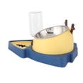 thumbnail image 3 of Comedero y bebedero automático para mascotas con cuenco desmontable de acero inoxidable para mascotas pequeñas y medianas (amarillo y azul), 3 of 14