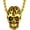 03.14K Gold, variant on Silver Skull Pendant Necklaces for Men Stainless Steel Skeleton Gothic Punk Necklace Jewelry Gift