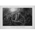 thumbnail image 1 of 24"x36" Gallery Poster, Cross and Crown, a print of an angel handing people crosses to carry. 1869, 1 of 1