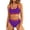 Dark Purple, variant on High Waisted Womens Bikini Sets Sporty Two Piece Swimsuits for Women Color Block High Cut Bathing Suits