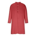 thumbnail image 3 of Mens Muslim Robe Set Arab Middle Robe Long Sleeve Standing Neck Pocket Button Casual Robe, 3 of 7