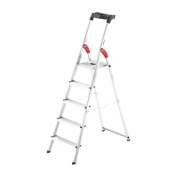 Hailo 5 ft 1 in Aluminum Platform Stepladder, 330 lb Capacity 8160-507