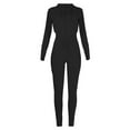 thumbnail image 5 of Bigersell Women Ease into Comfort Pants Full Length Pants Women Casual V Neck Solid Sports Full-Sleeve Zipper Hooded Pants Suit Ladiess Winter Pants, 5 of 7