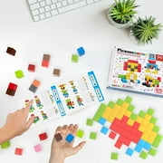 PicassoTiles 50PCS Kids 1 Pixel Magnetic Puzzle Cube Set, Mix & Match Building Blocks with Free Idea Book, STEAM Educational Sensory Toy Kit