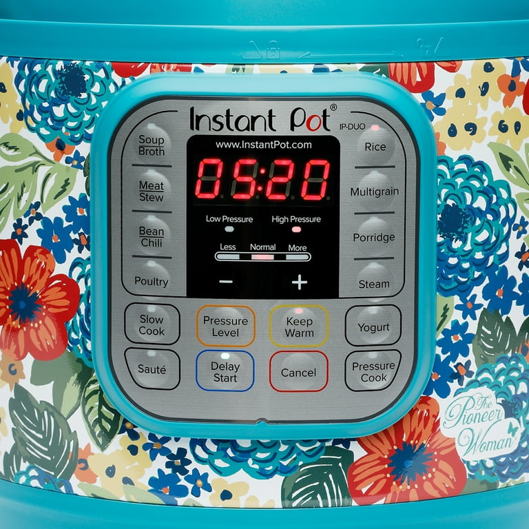 The Pioneer Woman Instant Pot LUX60 6 Qt Vintage Floral 6-in-1 Multi-Use  Programmable Pressure Cooker, Slow Cooker, Rice Cooker, Saute, Steamer, and  Warmer 