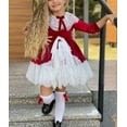 thumbnail image 3 of 1-7Y Lace Christmas Dress For Girls Patchwork Velvet Princess Dresses, 3 of 7