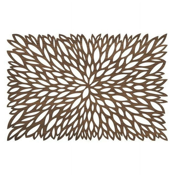SARO 1150.BR1218B 12 x 18 in. Oblong Table Placemats with Brown Lase Cut Design - Set of 4