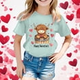 thumbnail image 2 of XEGLSBU Shirts for Girls 10-12 Teen Valentine's Day Children's Short Sleeve Top Printed T Shirt Casual Shirt Mint Green Size 4-5 Years, 2 of 4