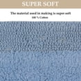 thumbnail image 2 of Home Weavers Luxury Collection Bathroom Rug 100% Cotton Reversible Bathroom Rugs Set, Washable Rug, Soft Cotton Extra Soft Absorbent bath Rug, Kitchen Mat, Non Slip Bath Mat Set, 21"x54" Runner, Blue, 2 of 2