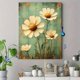 thumbnail image 4 of Qisvanset Framed Canvas Wall Art 12x16 Inch Green Checkered Chamomile Cottagecore Art, 4 of 5