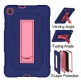 thumbnail image 2 of Dteck Case for Samsung Galaxy Tab A 8.4" SM-T307 (2020 Released),Shockproof Armor Rugged Rubber Case Hybrid Hard PC Protective Stand Cover (Without Built-in Screen Protector),Navy+Rose, 2 of 6