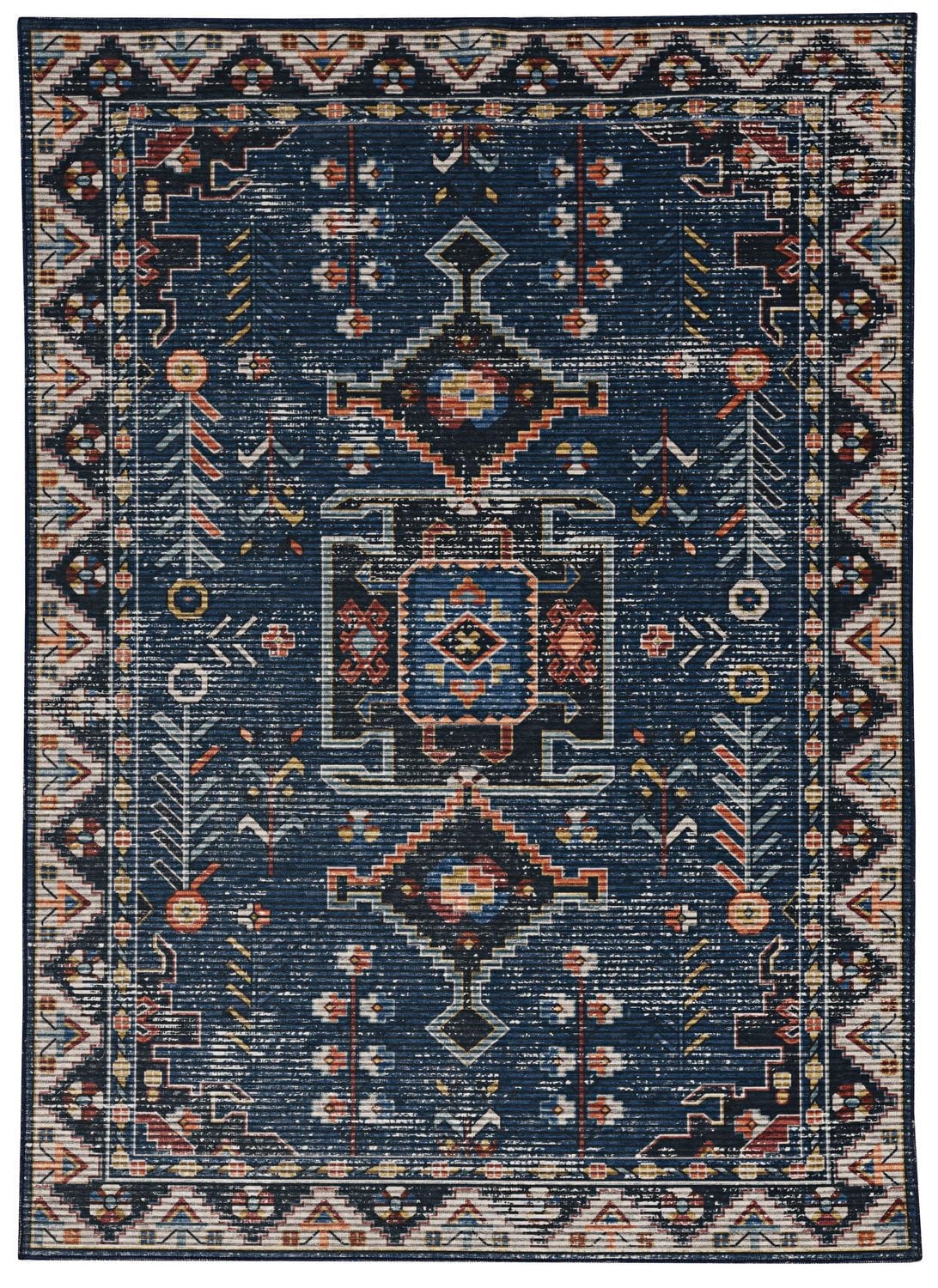 Larson 3' x 5' Washable Accent Rug, Teal and Ivory