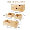 thumbnail image 2 of Bamboo Desk Organizer 3 Drawer with Shelf, 2 of 4