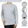 thumbnail image 2 of GBH Women's Loose Fit Crew Neck Waffle-Knit Thermal Shirt (S-2XL), 2 of 4
