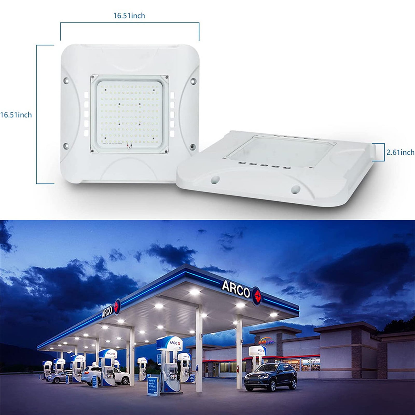 Chiuer LED Canopy Garage Light 100W 120W 150W 5000K 100-277V 1-10V Dimming