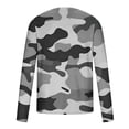 thumbnail image 4 of Qingpeng Mens Shirts Round Neck Long Sleeve Casual Camouflage Print Workout Sweatshirts Loose Fit Camo Pullover Tees, 4 of 5