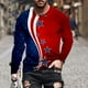 thumbnail image 2 of Hombres manga larga O-cuello impreso moda pulóver camisa casual Tops blusa Pompotops oipoqjl2274, 2 of 9