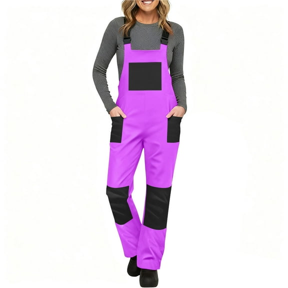 Cavosen Women's Insulated Snow Pants Winter Warm Ski Pant Color Block Outdoor Waterproof Snowboard Overalls