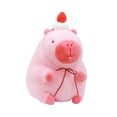 thumbnail image 4 of Peluche de carpincho rosa, muñeco de peluche, regalo de cumpleaños, cómodo coche de dibujos animados para habitación cubrir con pastel 23cm, 4 of 9