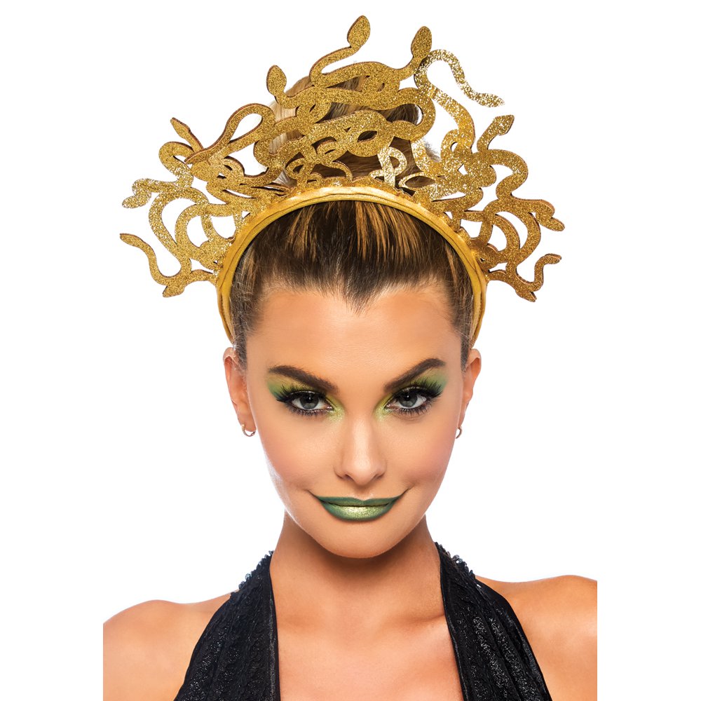 Gold Medusa Glitter Snake Headband