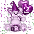 thumbnail image 3 of CafePress - BIRTHDAY AGE: 2 (Purple) Dark T Shirt - Men's Classic Cotton T-Shirts, 3 of 3