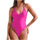 thumbnail image 1 of Trajes de Baño de Bikini de Mujer sin Mangas de Gran Tamaño de Color Sólido con Cuello Colgante V-Cuello Conjunto para la Piscina de Playa Y Verano, 1 of 9