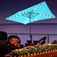 thumbnail image 7 of KISS THE WATER 10 x 6.5ft LED Outdoor Patio umbralle Outside Table Umbrellas,Polyester canopy,Lake Blue., 7 of 7